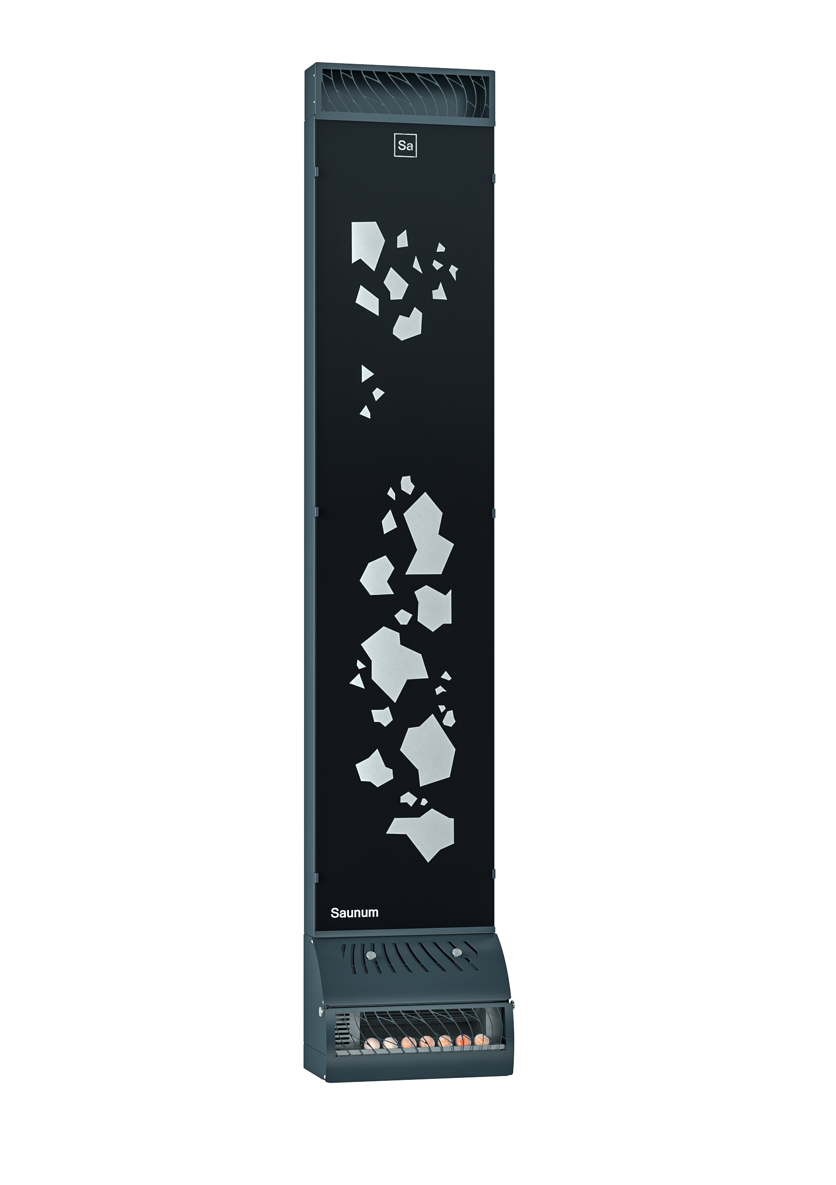 Air conditioner Saunum BASE / Shell colour: anthracite matt / patterned glass / white LED backlight