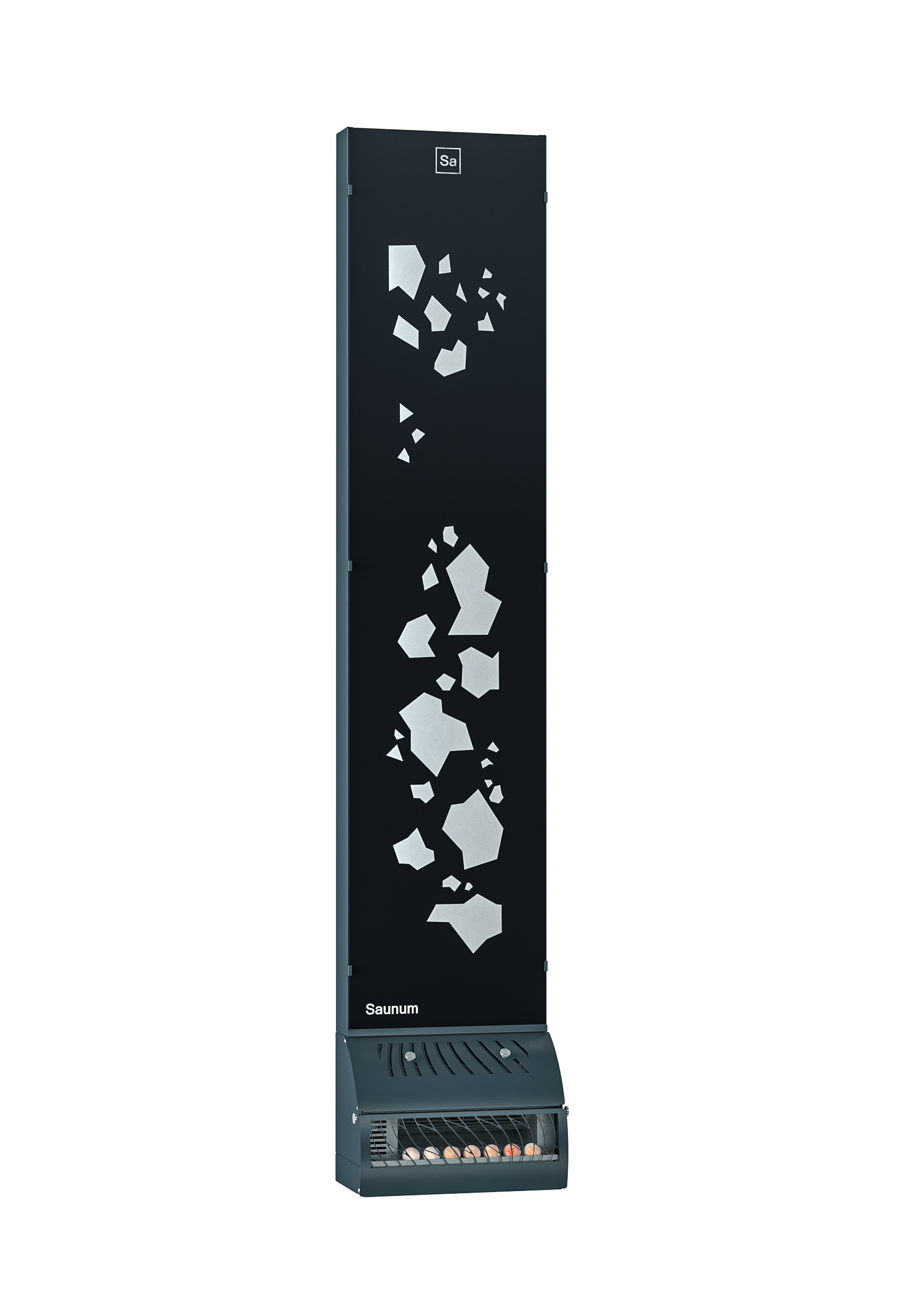 Air conditioner Saunum BASE / Shell colour: anthracite matt / patterned glass / white LED backlight
