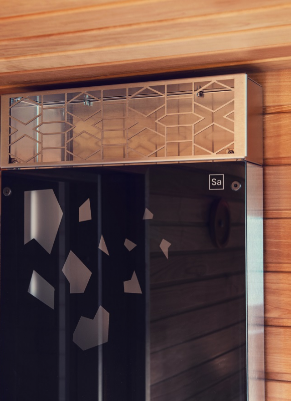 Air conditioner Saunum BASE / Shell colour: anthracite matt / patterned glass / white LED backlight