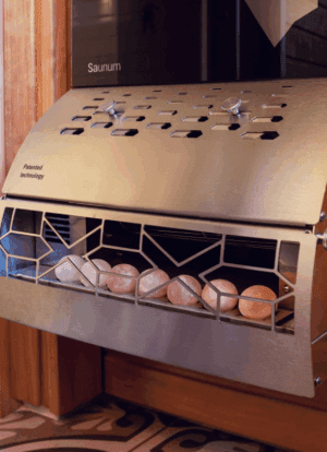 Air conditioner Saunum BASE / Shell colour: anthracite matt / patterned glass / white LED backlight